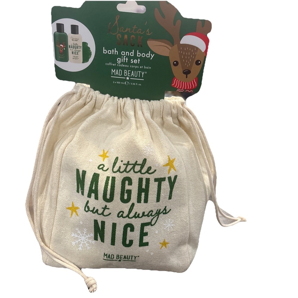 New Mad Beauty Santa's Sack Bath And Body Gift Set Cotton Candy Scent